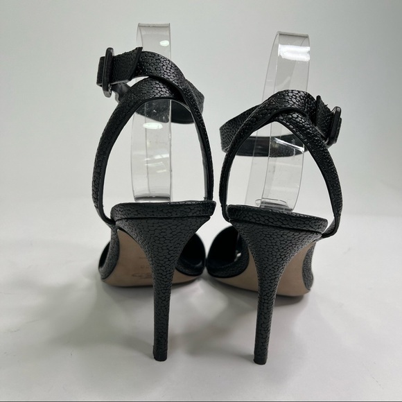 Alexander WANG Lovisa Sexy Black Pebbled Leather Ankle Buckle Pointed Toe Pumps - Picture 3 of 15